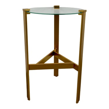 Modern Gold and Glass Side Table