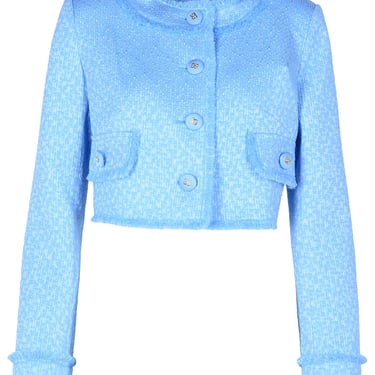 Dolce & Gabbana Light Blue Wool Blend Jacket Woman