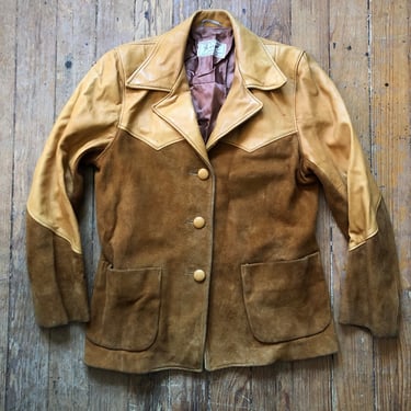 50s Two Tone Leather Jacket Small 