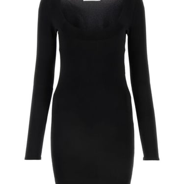 Saint Laurent Woman Black Stretch Viscose Blend Dress