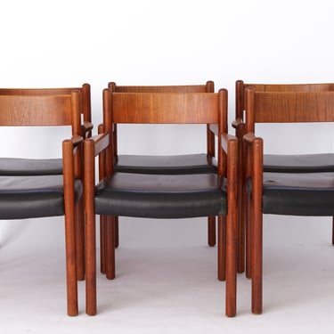 6 Vintage Armchairs, 1960s, Danish, Teak 