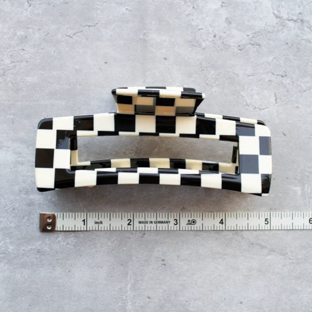 Jumbo Square Black Checkerboard Hair Claw From Union Rose Of Portland 