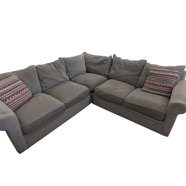 Brown L-Shaped Sectional Couch