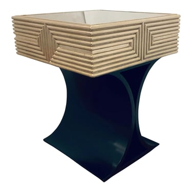 Modern Art Deco Black and Silver Spot Table