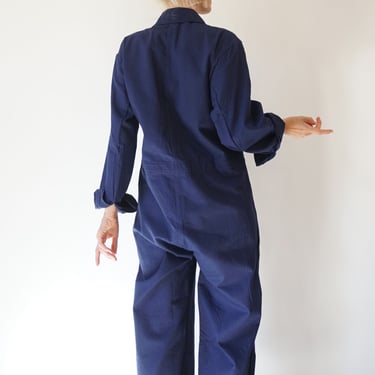 Vintage Deep Indigo Cotton Coverall | Utility Coveralls  | Jump Suit Jumpsuit | Cotton Navy Mechanic | Boilersuit Boiler Suit 