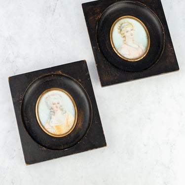 Antique French Framed Miniature Portraits