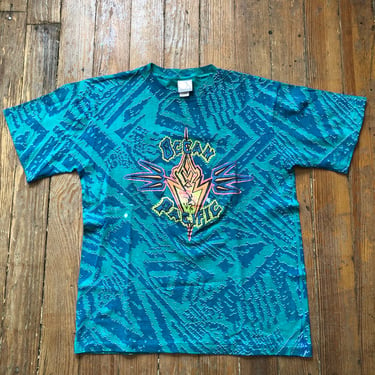 1990s All Over Print Ocean Pacific Tee Small Medium 