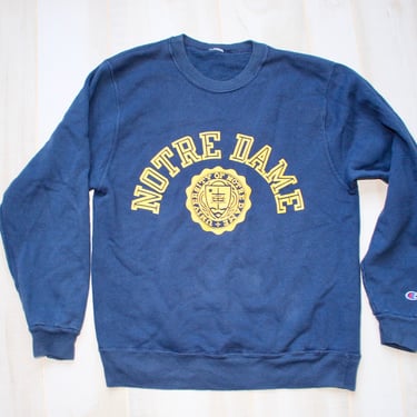 Vintage 80s Notre Dame Sweatshirt, 1980s Champion Crewneck Sweatshirt, Navy, College 