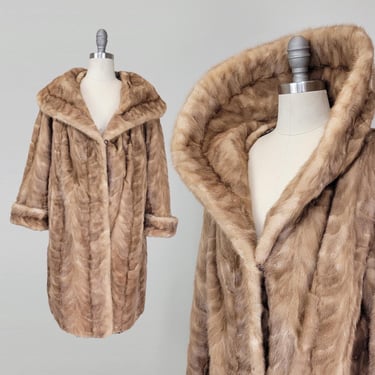 1950's Mink Coat / Pastel Mink  / Blond Mink Coat / Golden Mink Coat / Vintage Fur Coat / Mink Jacket / Size: Medium - Large 