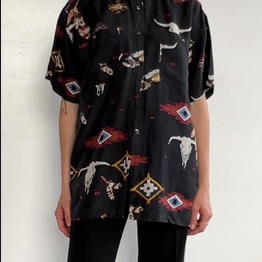 Silk Southwest Print Shirt (L)