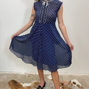 vintage polka dot ruffle dress 