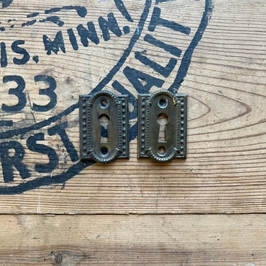 Pair of Corbin Brass Door Keyhole Plate 