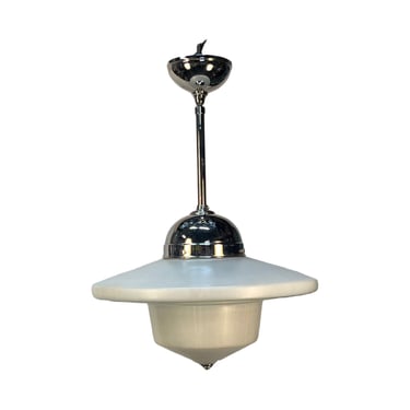 Schoolhouse Light with Polished Nickel Fixture for Kitchen or Bath #2366 