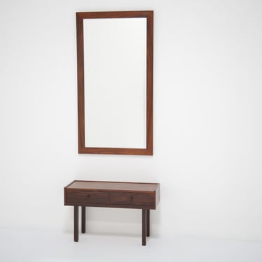 Vintage Swedish Rosewood Mirror and Hall Unit, 1960s.