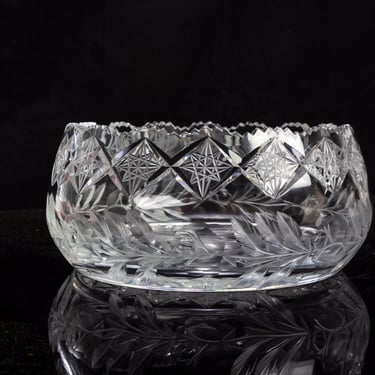 Beautiful Crystal Bowl | Excellent Housewarming Gift or Centerpiece | Add To Your Kitchen Decor With A Vintage Hand Cut Crystal Fruit Bowl 