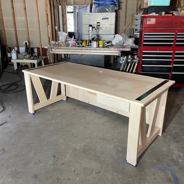 Modern Farmhouse Door Executive Desk, Solid Wood Rustic office desk custom build, Handmade in USA 