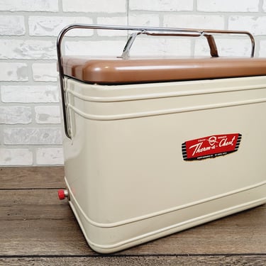 Retro Tan and Brown Therm a Chest Knapp Monarch Cooler 