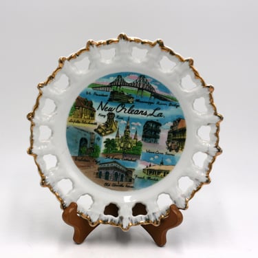 vintage New Orleans souvenir plate S.J. Charia made in Japan 