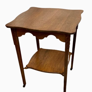 Free Shipping Within Continental US - Vintage wood table with casters. 