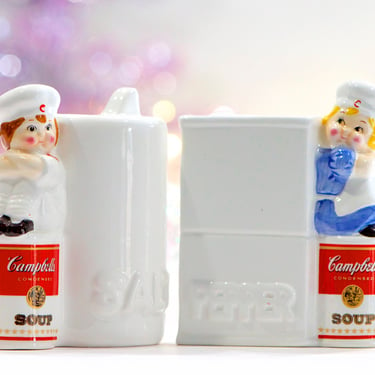 VINTAGE: 1996 - Campbell Soup Salt and Pepper Shakers - By Westwood - Tableware, Collectable 