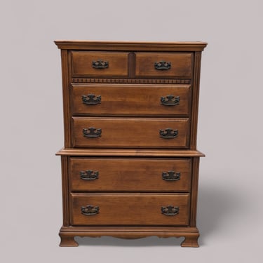 Solid Wood Dresser, Chippendale, Ethan Allen Style, Antique, Maple, Bedroom, Tallboy 