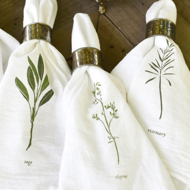 June &amp; December | Garden Herbs Napkin Set of 4