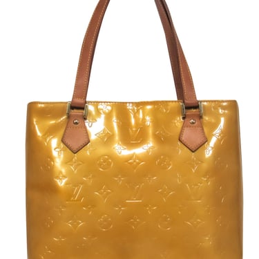 Louis Vuitton - Mustard Yellow Patent Leather Monogram Embossed Shoulder Bag