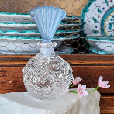 German Perfume Bottle~Vintage Crystal Bottle with Glass Stopper~Gifts for Her 