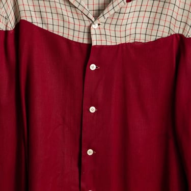 AMERICAN RAG VINTAGE Camp Collar Shirt - Burgundy