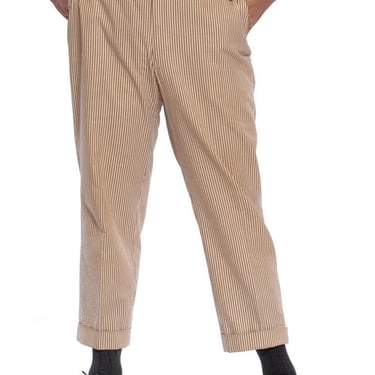 1970S Brooks Brothers Brown  Beige Cotton Seersucker Men's Pants 