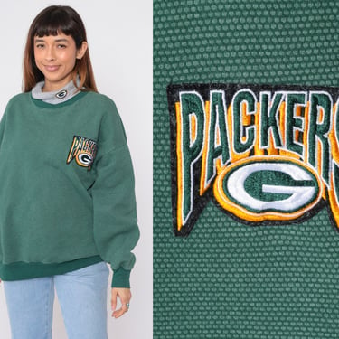 90s Green Bay Packers Sweatshirt Turtleneck Football Sweatshirt Wisconsin Sweatshirt Nfl Shirt Football Pullover Sports Vintage 1990s Medium 