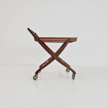 Vintage mid century Danish folding in solid teak trolley 1960s 