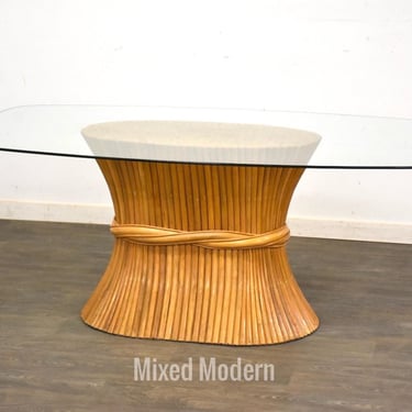 McGuire Sheaf of Wheat Bamboo Dining Table 