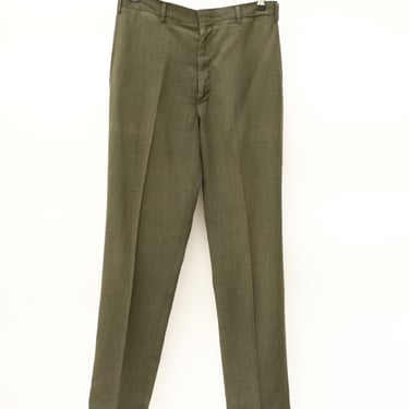 Vintage 60's Men's Lightweight Pleated Slacks - Olive Green - Farah Brand - 30x32 