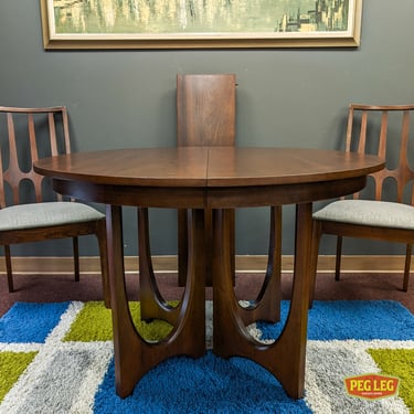 Mid-Century Modern walnut dining table from the Brasilia collection by Broyhill