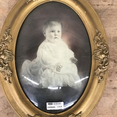 Elegantly Framed Victorian Baby Portrait (Seattle)