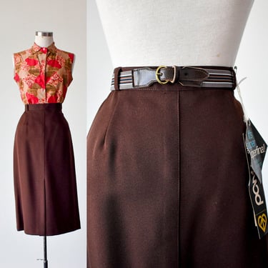 1970s Polyester A Line Skirt 