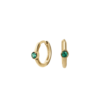 Emerald Romy Huggie Hoop Earrings