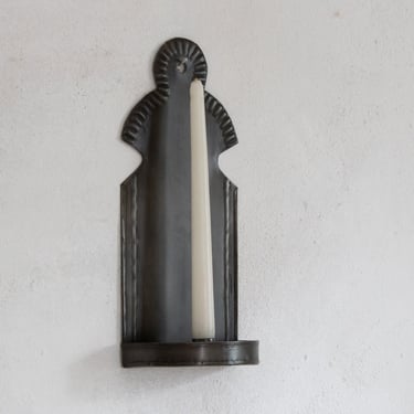 Tin Candle Wall Sconce, Tabletop Taper Candlestick Holder 
