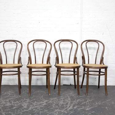 Vintage set of 4 thonet cafe bentwood chairs w/ caned seats | Free delivery only in NYC and Hudson Valley areas 