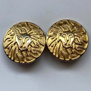 Vintage lion head clip earrings Anne Klein 