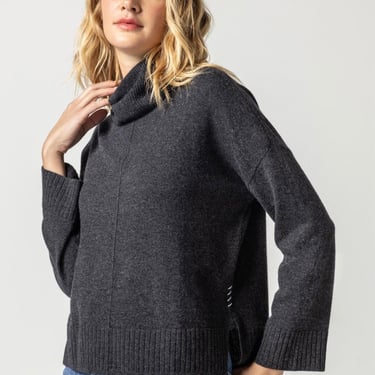 Lilla P | Side Slit Turtleneck Sweater