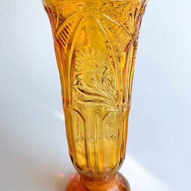 Vintage Amber Glass Vase