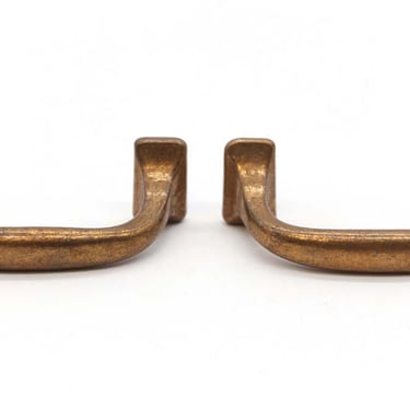 Pair of Vintage 3 in. Copper Plated Brass Curved Bridge Drawer Pulls