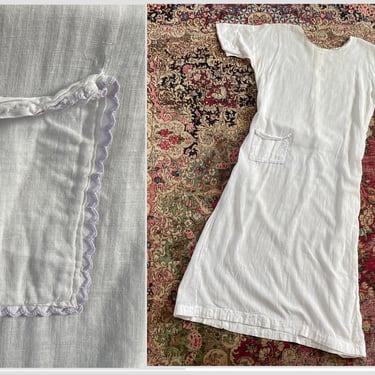 Antique Edwardian 1910’s ‘20s white cotton house dress, chore dress, cottagecore, XS S 