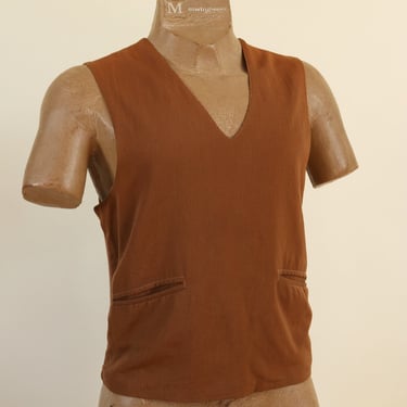 Vintage 70's Maurice L. Rothschild Young Quinlan Co Brown Sweater Vest 