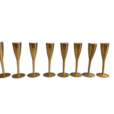 Set of 8 German AS Brass MCM desert Stem Glasses 