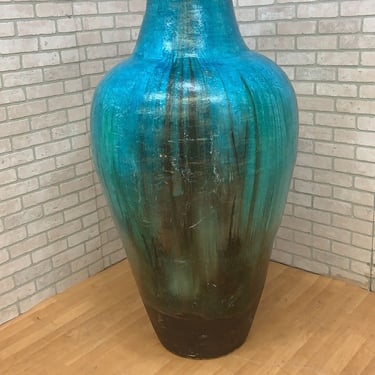Vintage Teal Floor Vase
