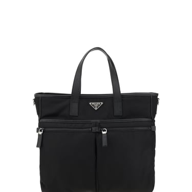 Prada Men Logoed Tote Bag