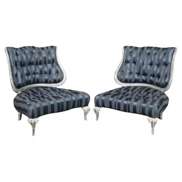 Very Low Seat Height Antique Tea Gossip Chairs in The French Louis XV Style